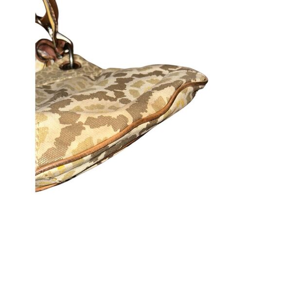 Spacious FOSSIL KEYPER Canvas & Leather LINEN / TAN / LEMON Crossbody‎ Messenger - Picture 6 of 13